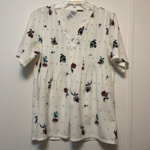 Floral V-Neck Blouse